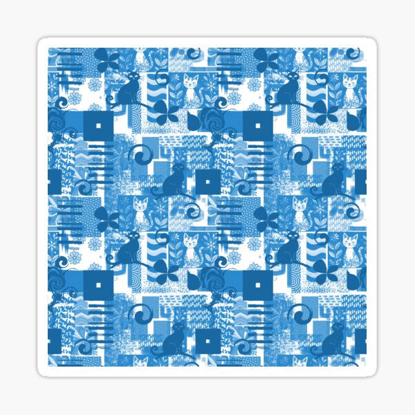Item preview, Cats in Blue Seamless Repeat designed and sold by Sharon Schwalbe.
