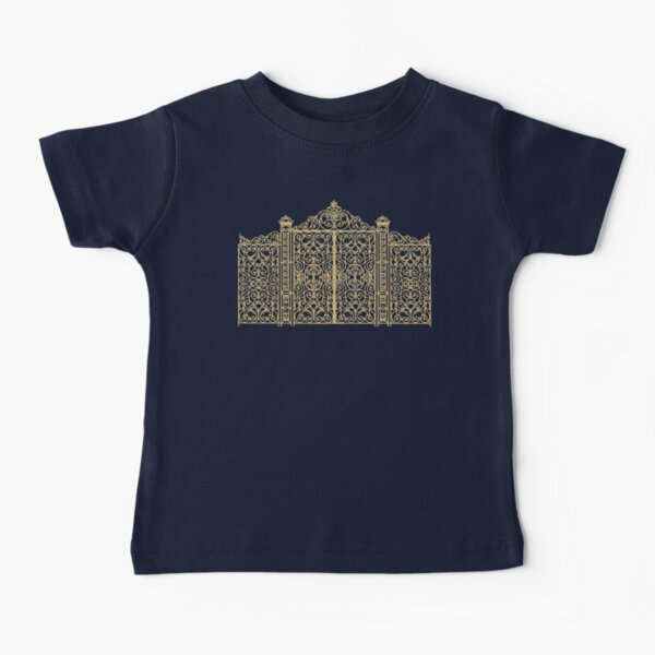 French Wrought Iron Gate | Louis XV Style | Black and Gold | Baby T-Shirt