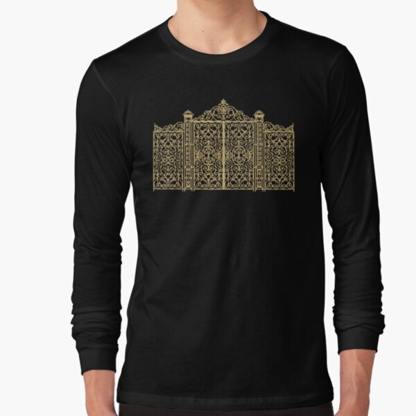 French Wrought Iron Gate | Louis XV Style | Black and Gold | Long Sleeve T-Shirt
