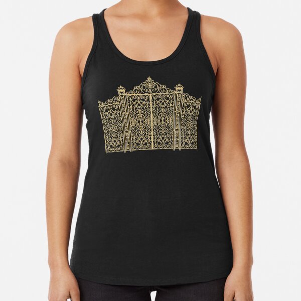 French Wrought Iron Gate | Louis XV Style | Black and Gold | Racerback Tank Top