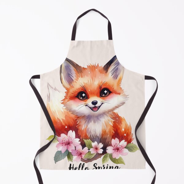 Item preview, Hello Spring Cute Fox Watercolor Art designed and sold by PixelQ.