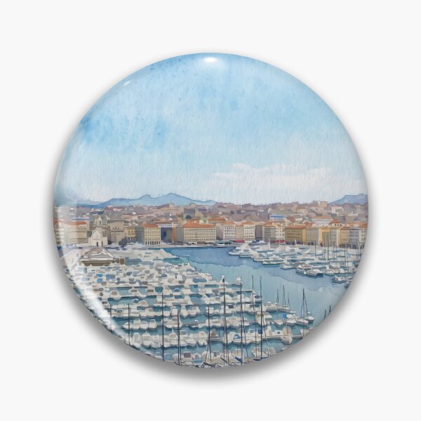 Item preview, Vieux-Port of Marseille in Watercolor Style — Transformation from Real Photography designed and sold by M.ALK.Watercolor.