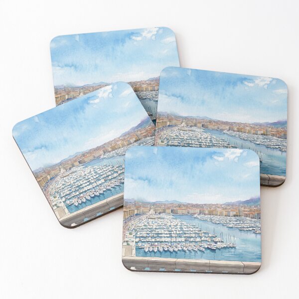 Item preview, Vieux-Port of Marseille in Watercolor Style — Transformation from Real Photography designed and sold by M.ALK.Watercolor.