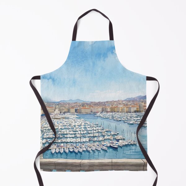 Item preview, Vieux-Port of Marseille in Watercolor Style — Transformation from Real Photography designed and sold by M.ALK.Watercolor.