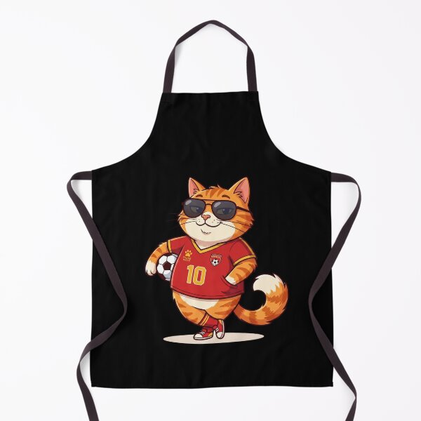 Item preview, Cat Footballer Number 10 — Cool Cat Red Jersey Football Cartoon designed and sold by David Mateo ArtWorks.