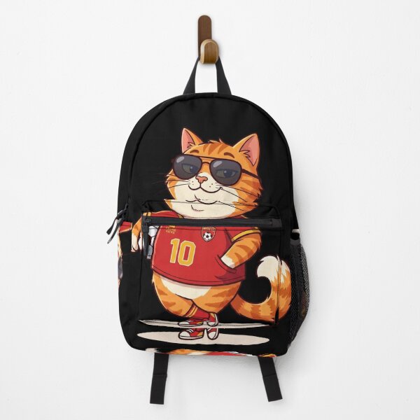 Item preview, Cat Footballer Number 10 — Cool Cat Red Jersey Football Cartoon designed and sold by David Mateo ArtWorks.