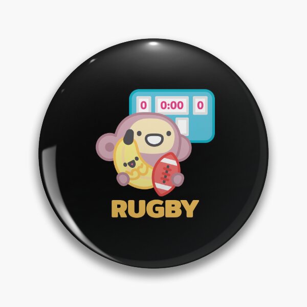 Item preview, Cute Monkey Rugby Mascot with Banana and Scoreboard Sticker designed and sold by topprinting.