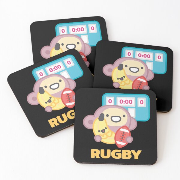 Item preview, Cute Monkey Rugby Mascot with Banana and Scoreboard Sticker designed and sold by topprinting.