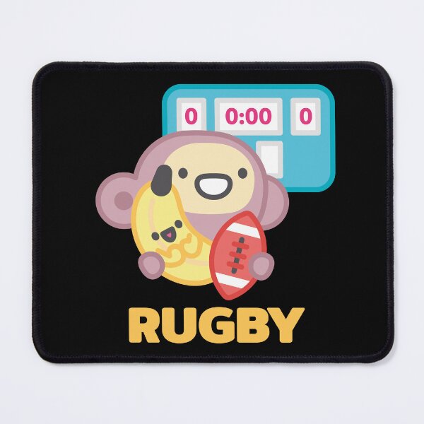 Item preview, Cute Monkey Rugby Mascot with Banana and Scoreboard Sticker designed and sold by topprinting.