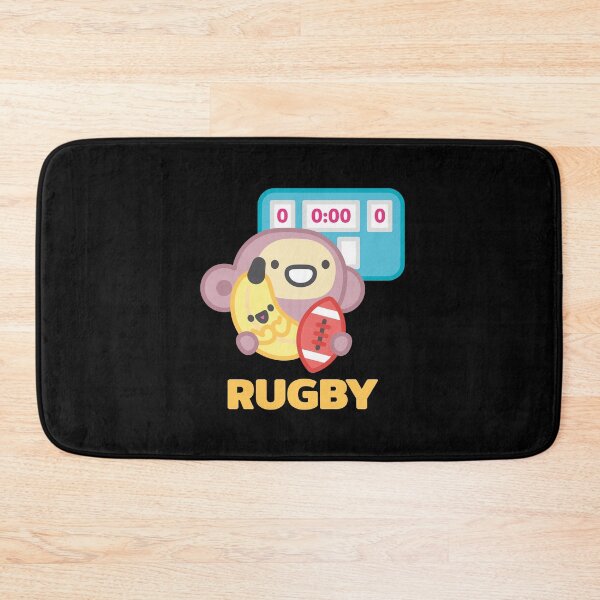 Item preview, Cute Monkey Rugby Mascot with Banana and Scoreboard Sticker designed and sold by topprinting.