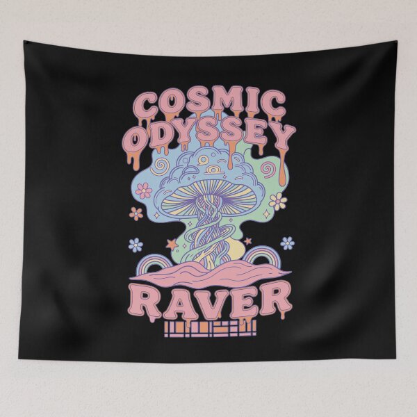 Item preview, Cosmic Odyssey Raver Hippie Music Trippy Mushroom designed and sold by LuminOrb.