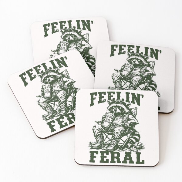 Item preview, Funny Feeling Feral Raccoon Drinking Iced Coffee Vintage designed and sold by Littermin.