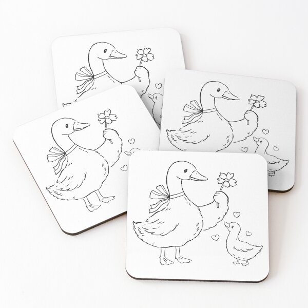 Item preview, Goose and Gosling with Flower designed and sold by CoquetteGoose.