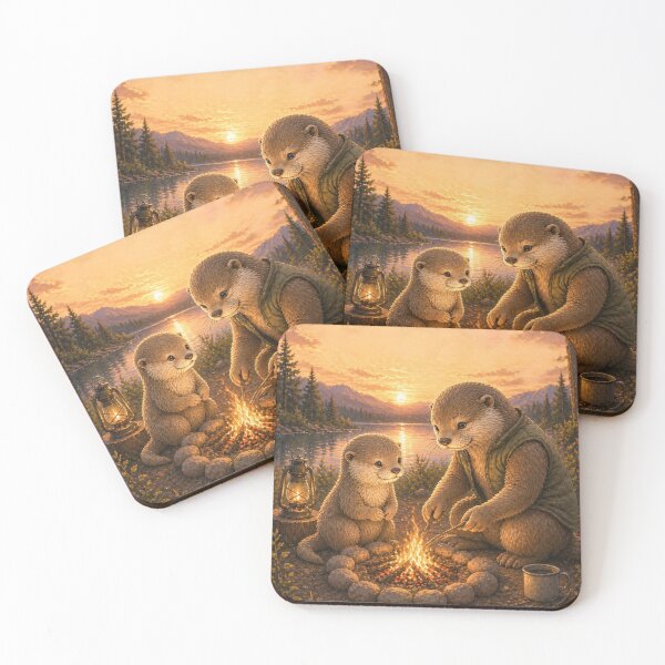 Item preview, Otter Campfire Watercolour designed and sold by inspired-works.