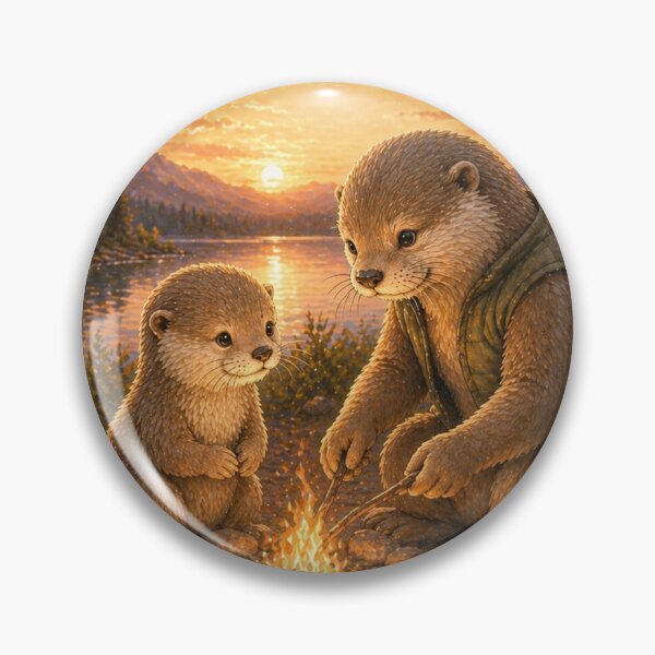 Item preview, Otter Campfire Watercolour designed and sold by inspired-works.