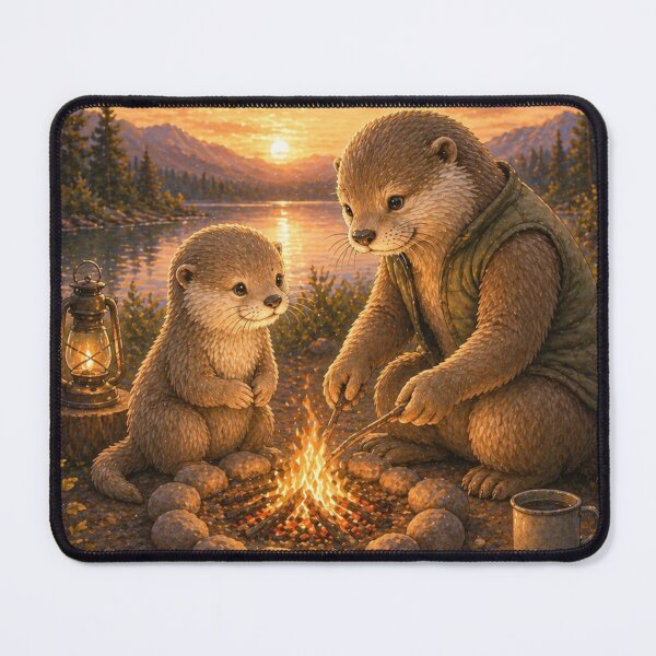 Item preview, Otter Campfire Watercolour designed and sold by inspired-works.