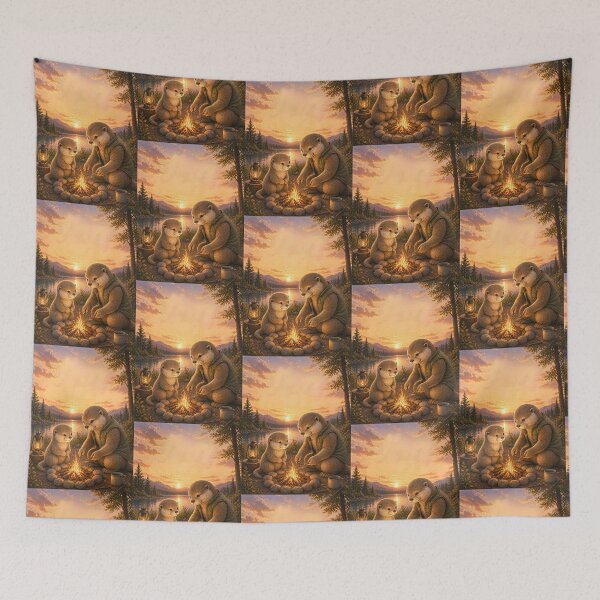 Item preview, Otter Campfire Watercolour designed and sold by inspired-works.