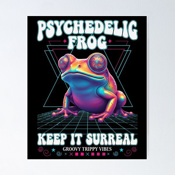 Item preview, Trippy Festival Frog Keep It Surreal Hippie Rave designed and sold by LuminOrb.
