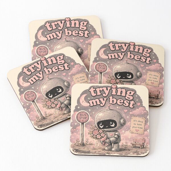 Item preview, Trying My Best Cute Sad Robot Graphic designed and sold by Pixel Hawk.