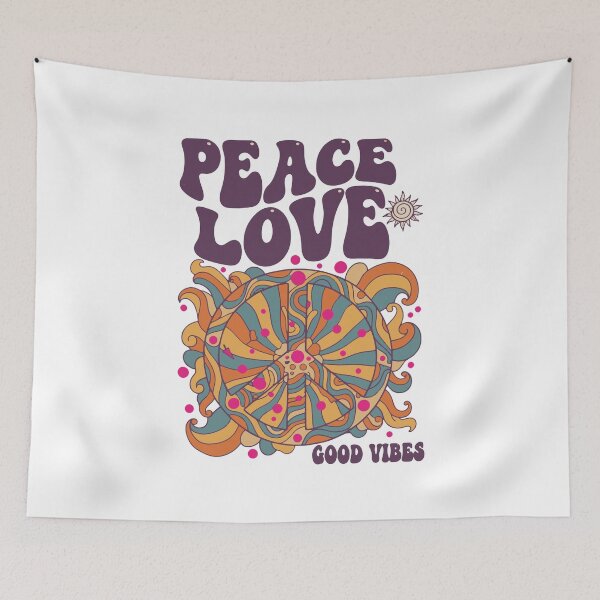 Item preview, Peace Love Vibes Hippie Music Trippy Mushroom designed and sold by LuminOrb.