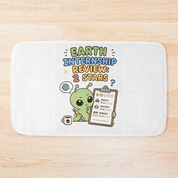Item preview, Funny Alien Shirt – Earth Internship Review 2 Stars Cute Kawaii Alien Graphic Tee designed and sold by MaynyStudio.