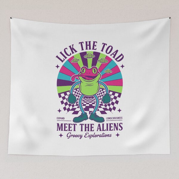 Item preview, Trippy goa Trance Lick The Toad Meet The Aliens designed and sold by LuminOrb.