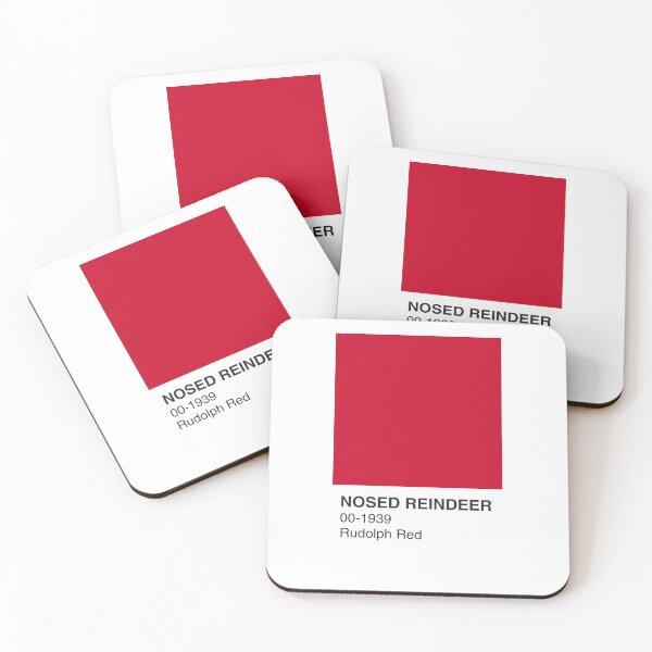 Item preview, Rudolph Reindeer Christmas Song Red Colour Swatch - White Border designed and sold by The Colourful Game.