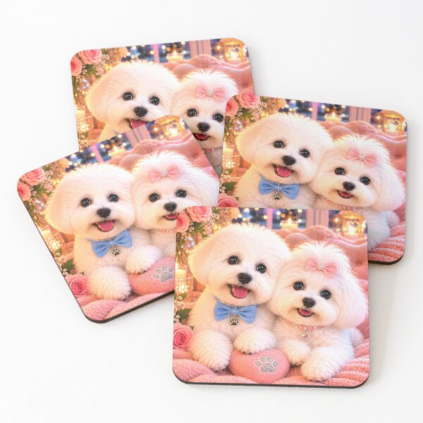 Item preview, Forever Friends – Adorable Bichon Frise Puppy Pair designed and sold by Atelier Éternelle.