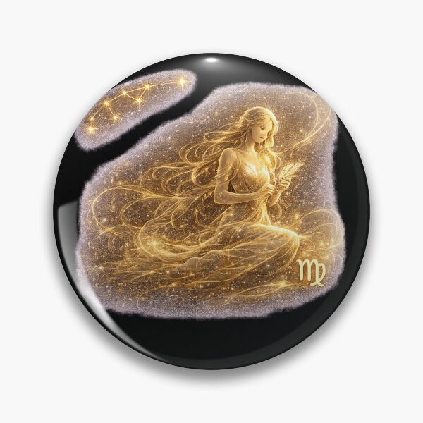 Item preview, Zodiac Virgo Gold Galaxy Fantasy Art Birthday Gift designed and sold by KI-Kunstwerk.