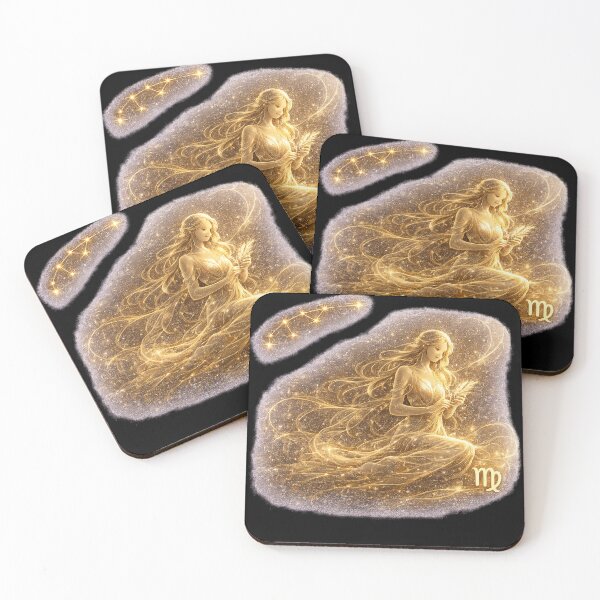 Item preview, Zodiac Virgo Gold Galaxy Fantasy Art Birthday Gift designed and sold by KI-Kunstwerk.