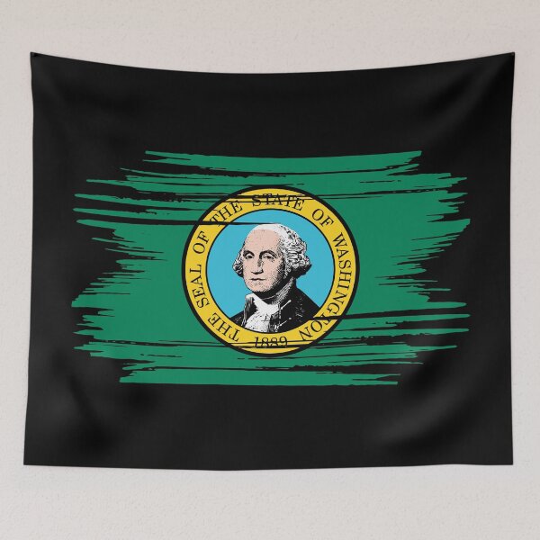 Item preview, Distressed Washington State Flag WA designed and sold by shitpostee.
