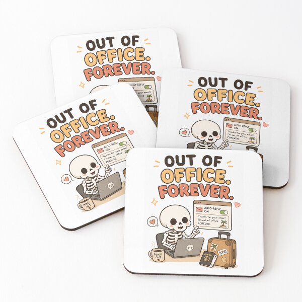 Item preview, Out of Office Forever Shirt – Funny Skeleton Retirement Graphic Tee designed and sold by MaynyStudio.