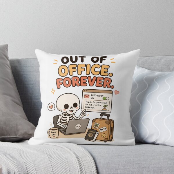 Item preview, Out of Office Forever Shirt – Funny Skeleton Retirement Graphic Tee designed and sold by MaynyStudio.