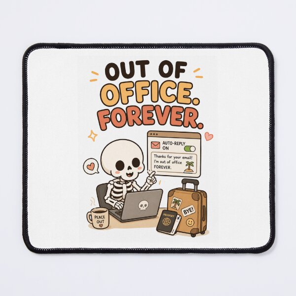 Item preview, Out of Office Forever Shirt – Funny Skeleton Retirement Graphic Tee designed and sold by MaynyStudio.