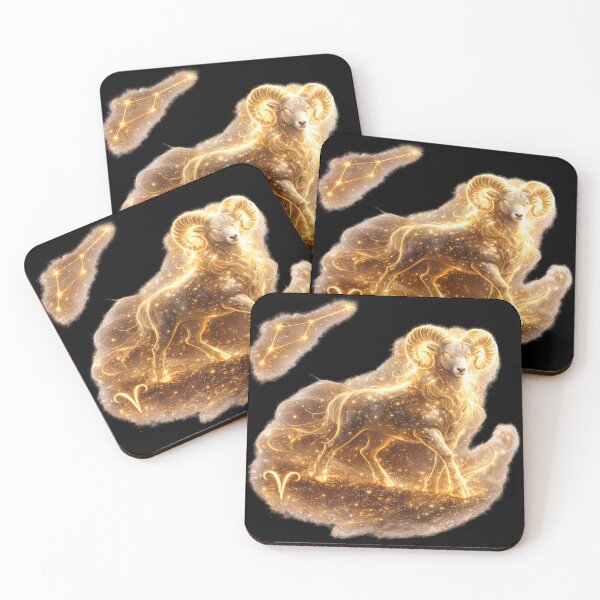 Item preview, Zodiac Aries Gold Galaxy Fantasy Art Birthday Gift designed and sold by KI-Kunstwerk.