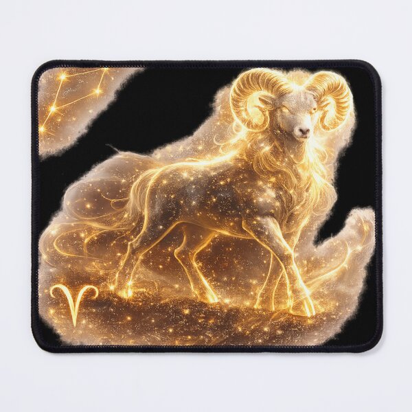 Item preview, Zodiac Aries Gold Galaxy Fantasy Art Birthday Gift designed and sold by KI-Kunstwerk.