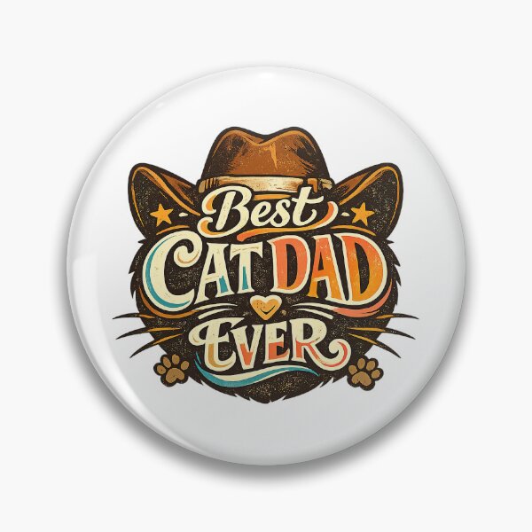 Item preview, Best Cat Dad Ever, Cowoby Retro Vintage Style designed and sold by graphic-genie.