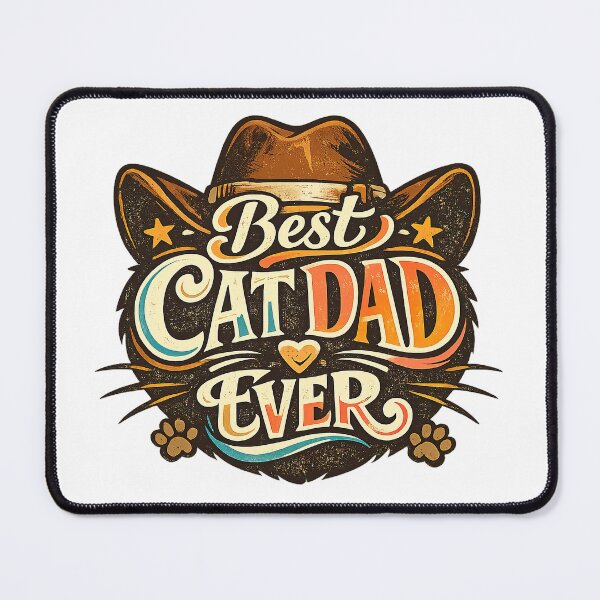 Item preview, Best Cat Dad Ever, Cowoby Retro Vintage Style designed and sold by graphic-genie.