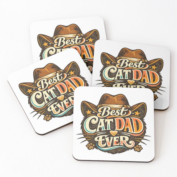 Item preview, Best Cat Dad Ever, Cowoby Retro Vintage Style designed and sold by graphic-genie.