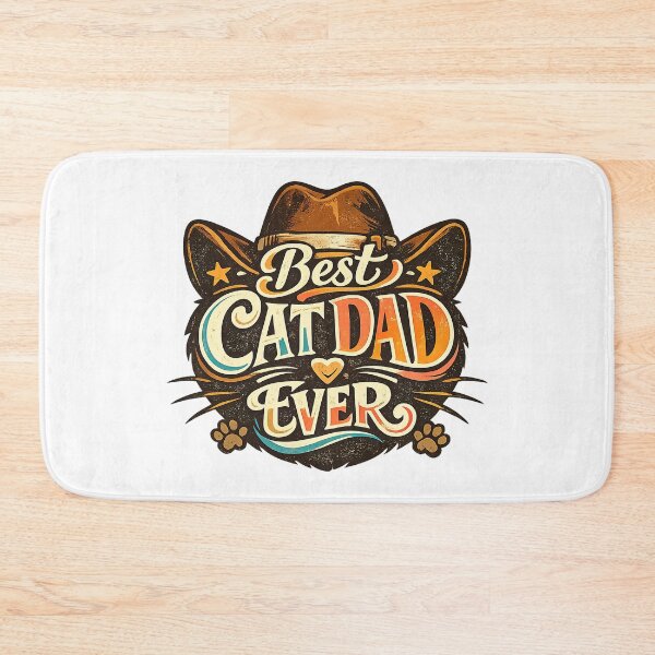 Item preview, Best Cat Dad Ever, Cowoby Retro Vintage Style designed and sold by graphic-genie.