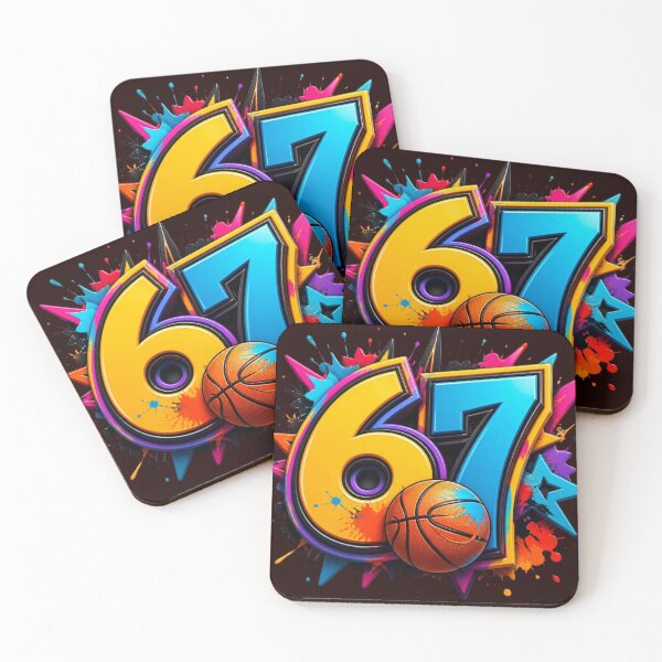 Item preview,  Basketball Number 67 Colorful Paint Splatter Logo designed and sold by AgnesB77.