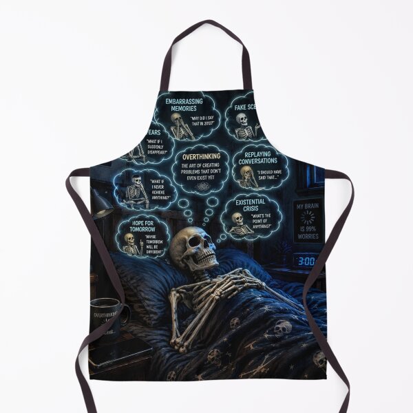 Item preview, Skeleton Overthinking 3AM Funny Anxiety Dark Humor Gift designed and sold by irfanshikh.