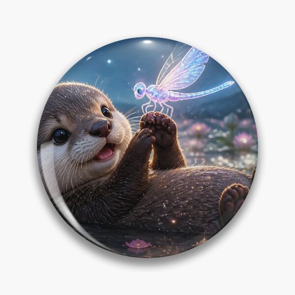 Item preview, Baby Otter and Magic Dragonfly designed and sold by sigmaartstudio.