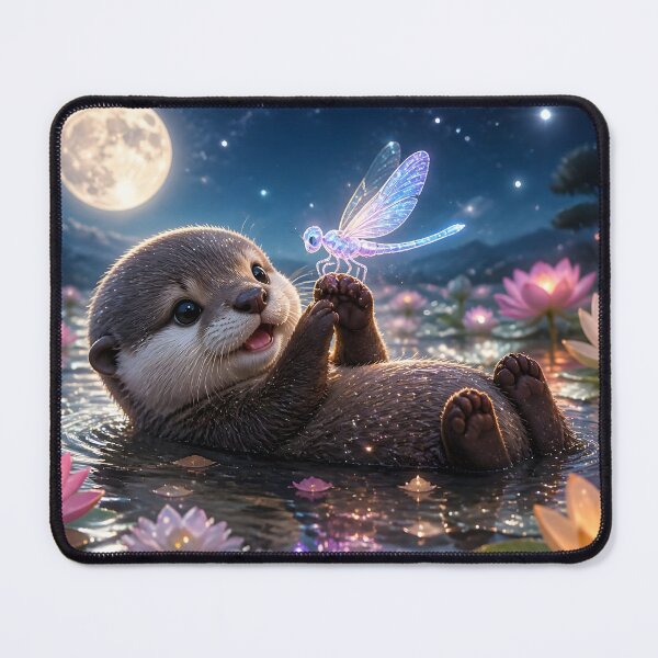 Item preview, Baby Otter and Magic Dragonfly designed and sold by sigmaartstudio.