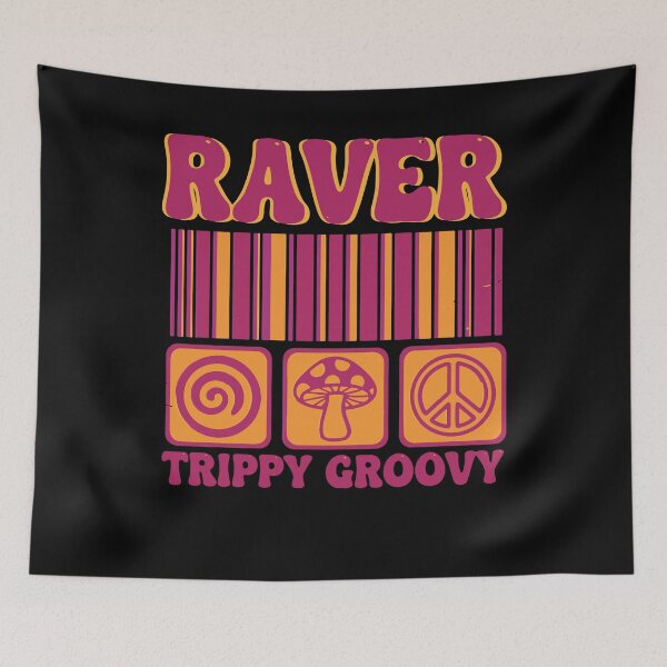 Item preview, Raver Trippy Groovy Hippie Mushroom Rave designed and sold by LuminOrb.