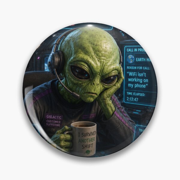 Item preview, Alien Customer Service Funny Galactic Worker Humor Gift designed and sold by irfanshikh.