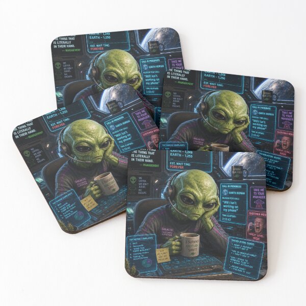 Item preview, Alien Customer Service Funny Galactic Worker Humor Gift designed and sold by irfanshikh.