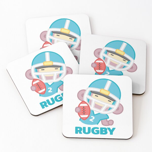 Item preview, Cute Monkey Rugby Mascot Jersey Number 2 Cyan Sticker designed and sold by topprinting.