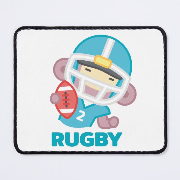 Item preview, Cute Monkey Rugby Mascot Jersey Number 2 Cyan Sticker designed and sold by topprinting.
