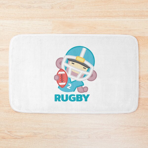 Item preview, Cute Monkey Rugby Mascot Jersey Number 2 Cyan Sticker designed and sold by topprinting.